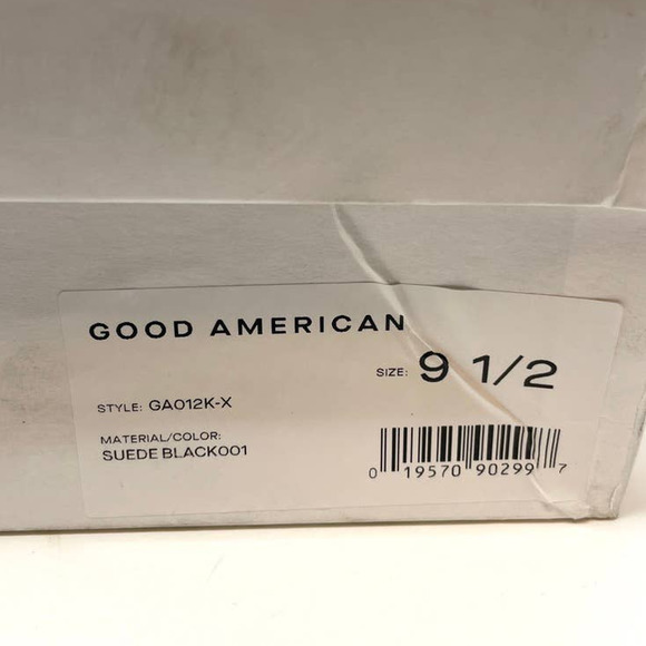 Good American Suede Pointed Toe Scandal Ankle Booties In Black Size 9.5 New - Picture 12 of 12